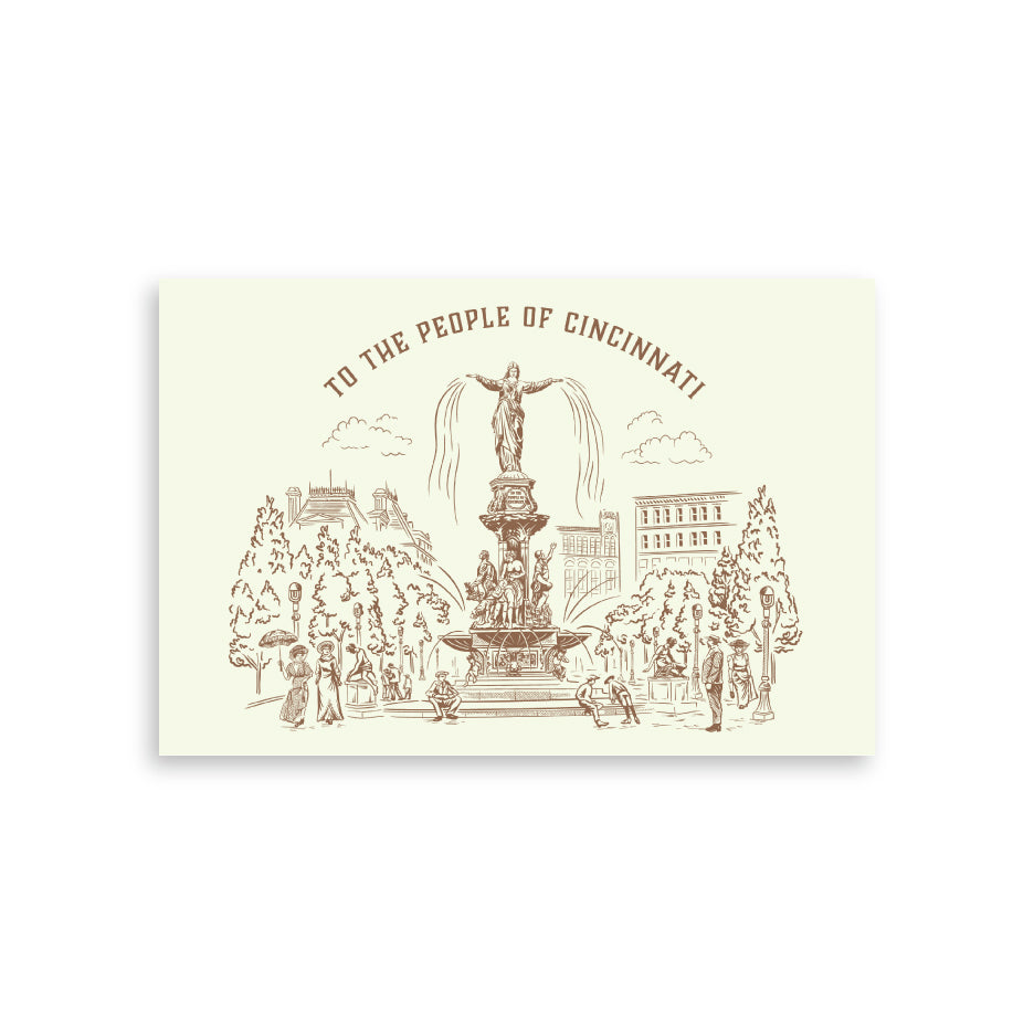 Fountain Square Postcard Cincinnati Premium - ohio landmark the lady tyler davidson